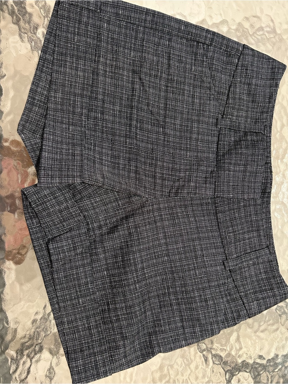 Express Black and White Grid Print Women's Shorts